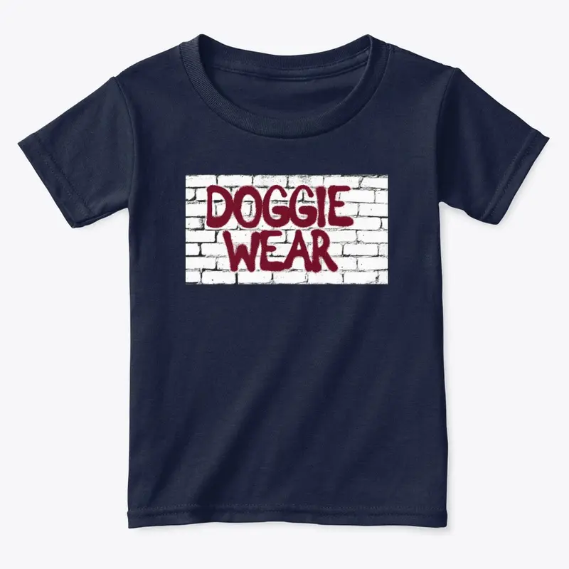 DOGGIE WEAR: Brand Sprayed on Brick Wall